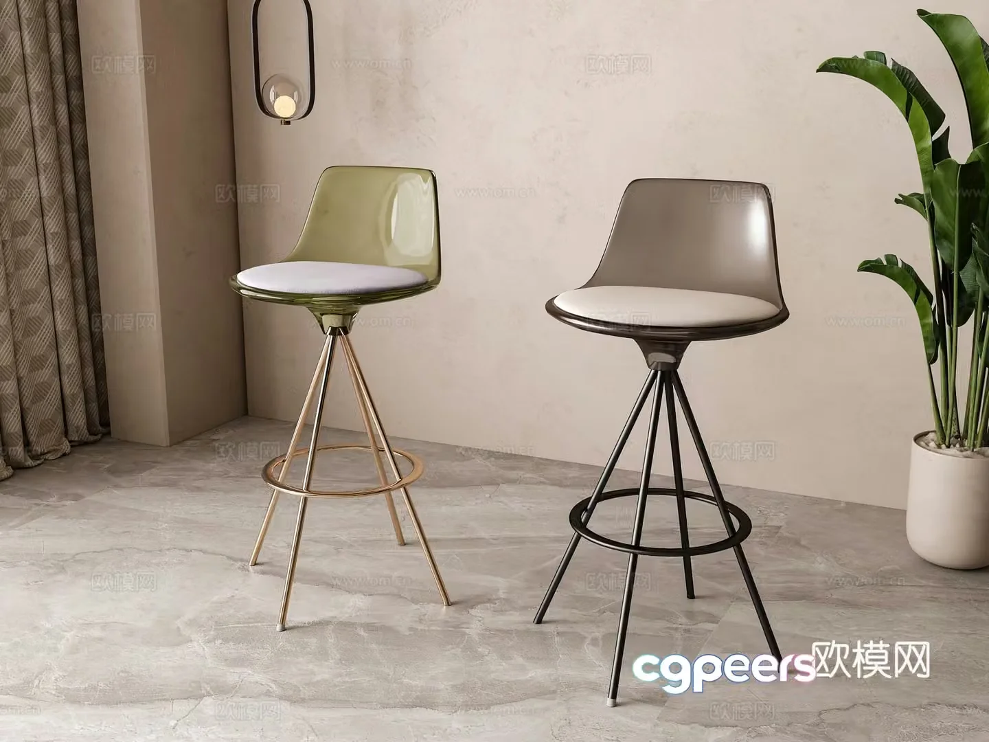 Modern bar chair 3d model
