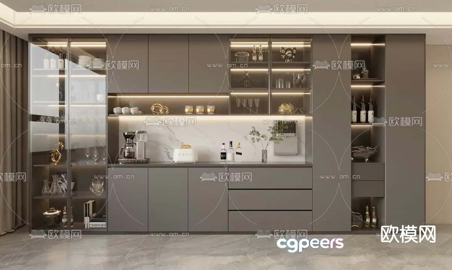 Sideboard wine cabinet 3d model