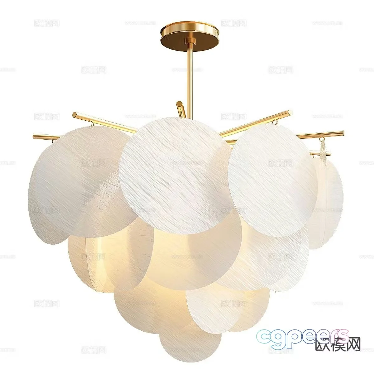 Light luxury chandelier hall chandelier 3d model