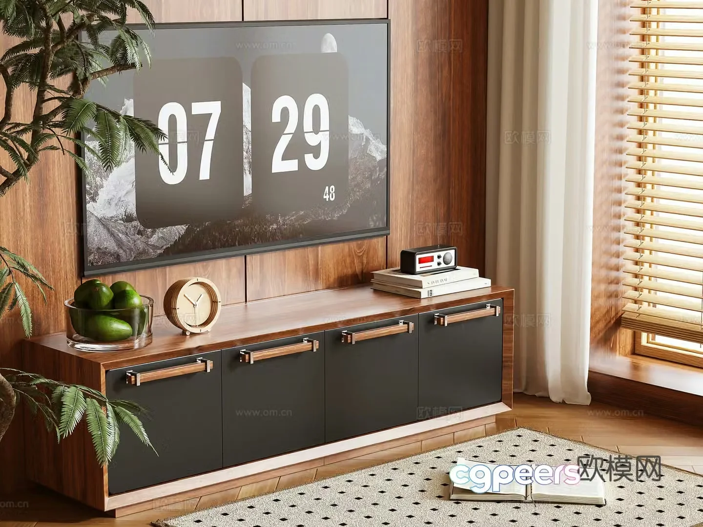 Middle-aged TV cabinet 3D model