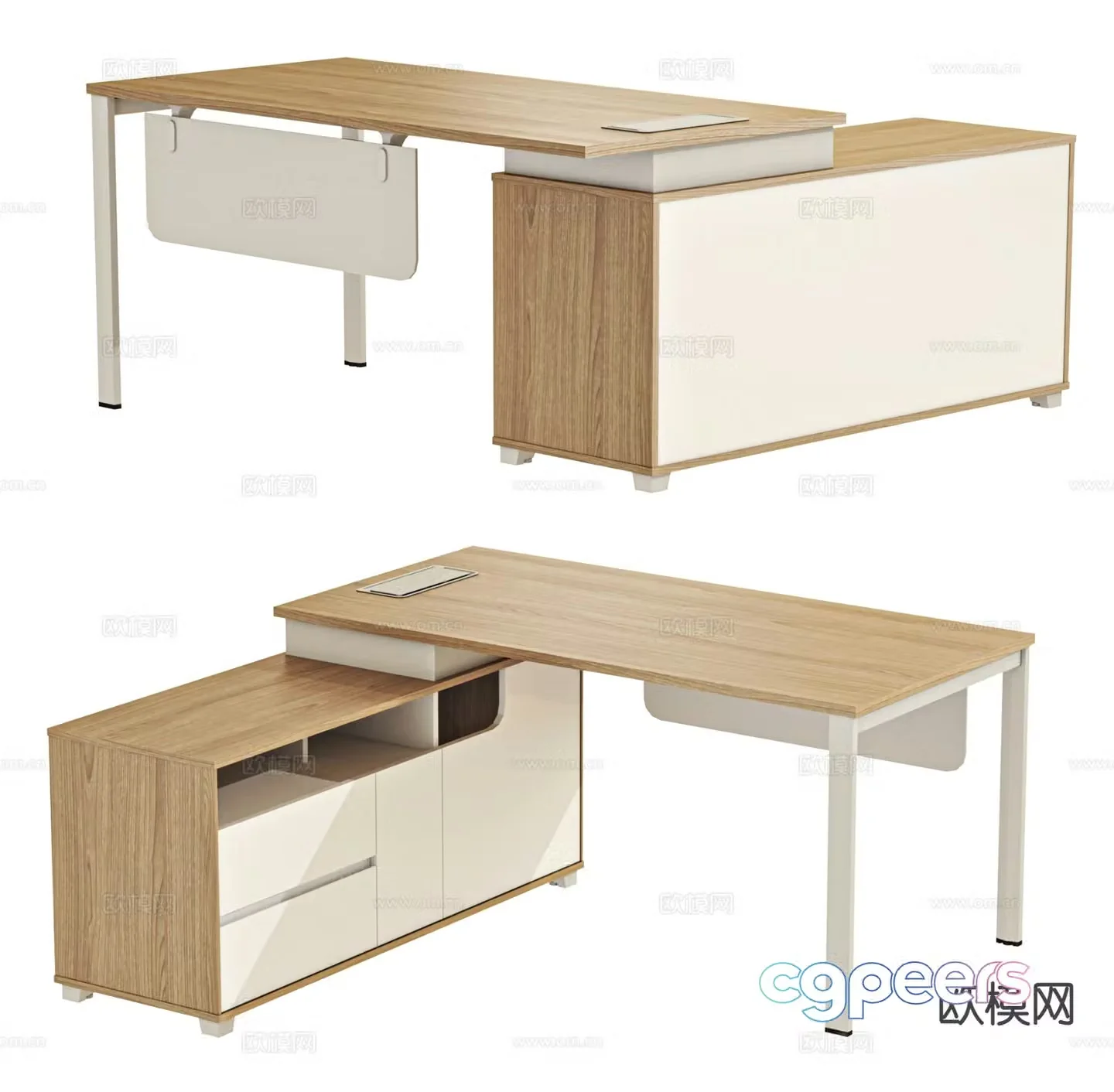 Modern office desk executive desk 3d model