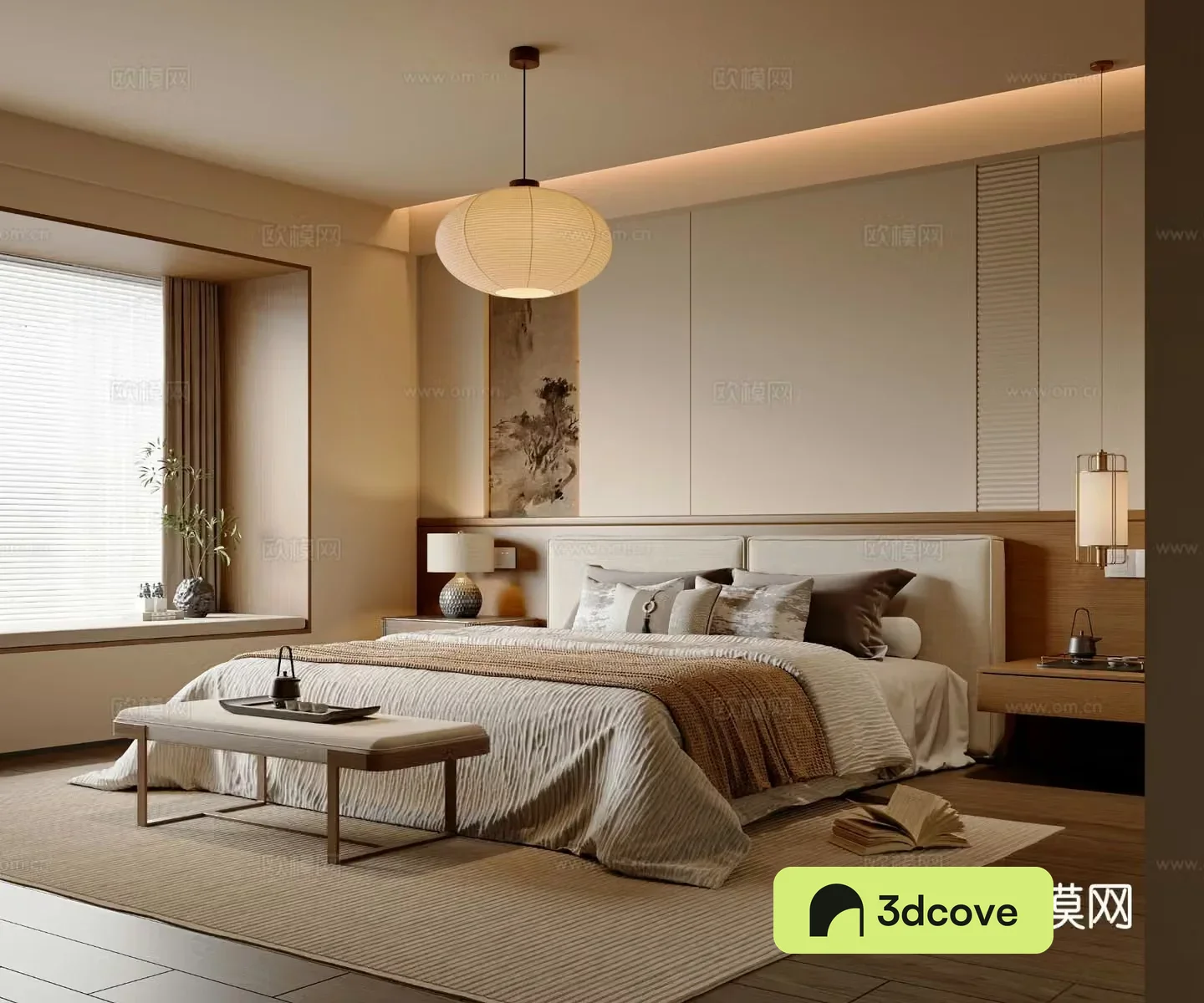 New Chinese style Chinese bedroom double bed new Chinese style chandeliers new Chinese style desk lamp bedroom accessories ornaments