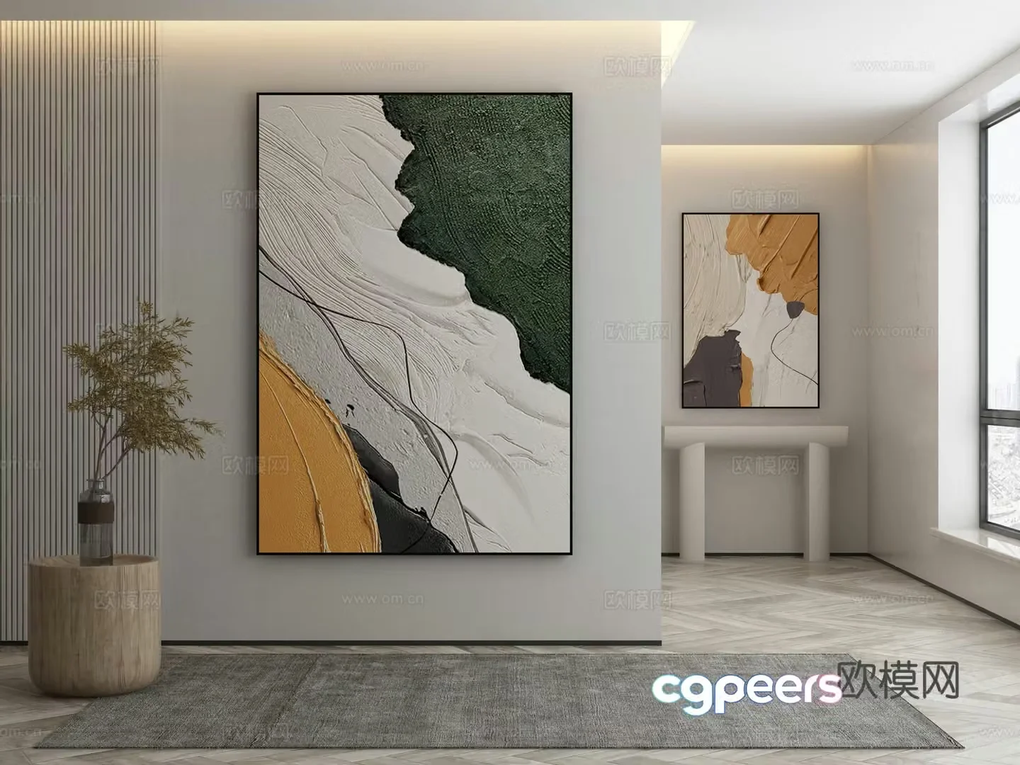 Modern Wasabi Hanging Painting Oil Painting 3D Model