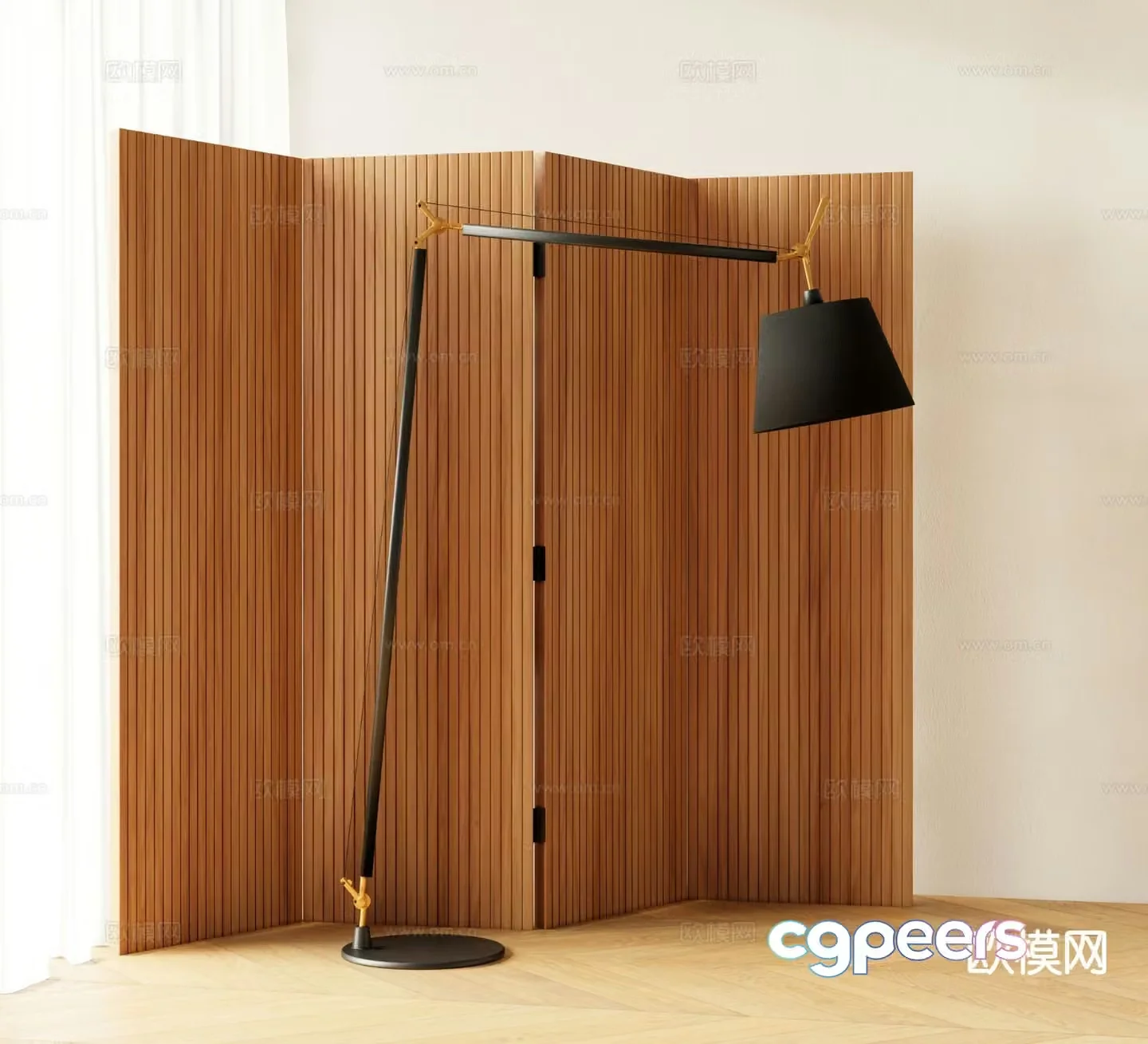 Industrial style floor lamp 3d model