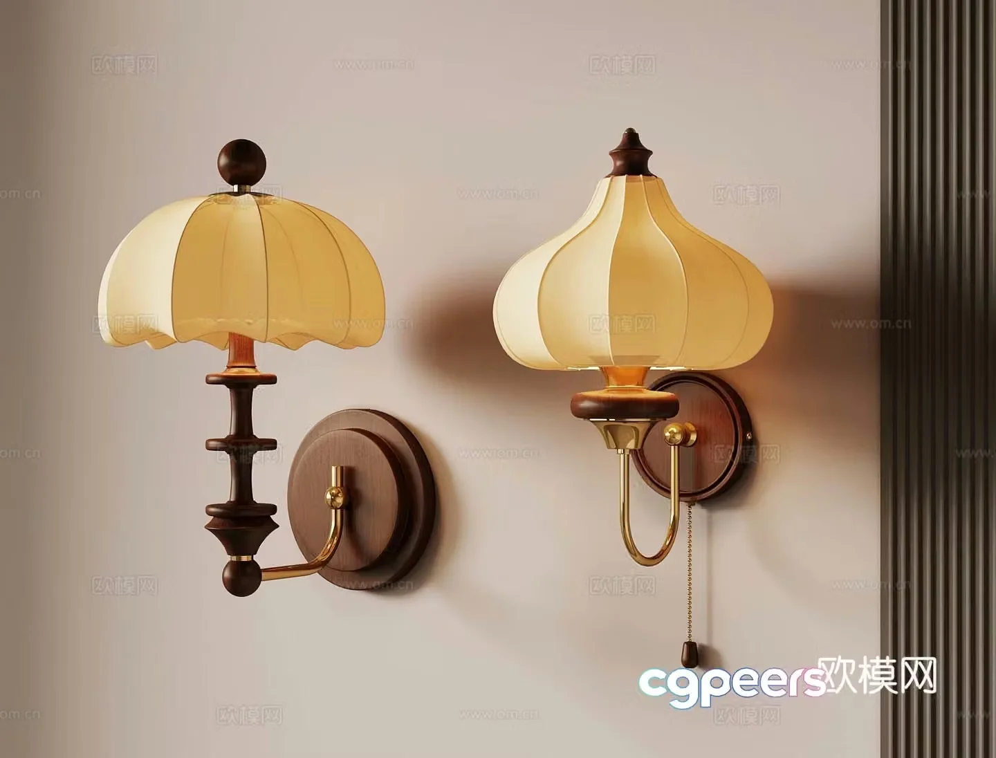 French medieval style wall lamp bedside wall lamp decorative lamp 3d model