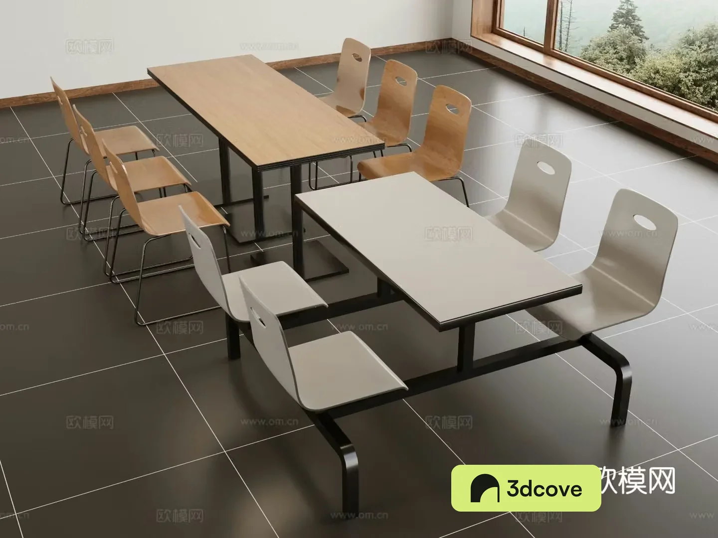 Modern canteen tables and chairs dining table and chairs