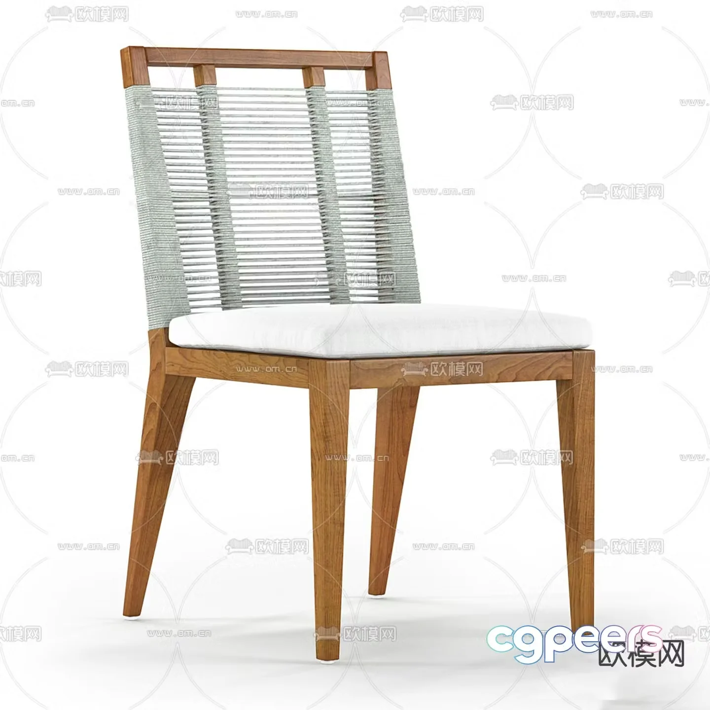 Single chair dining chair 3d model