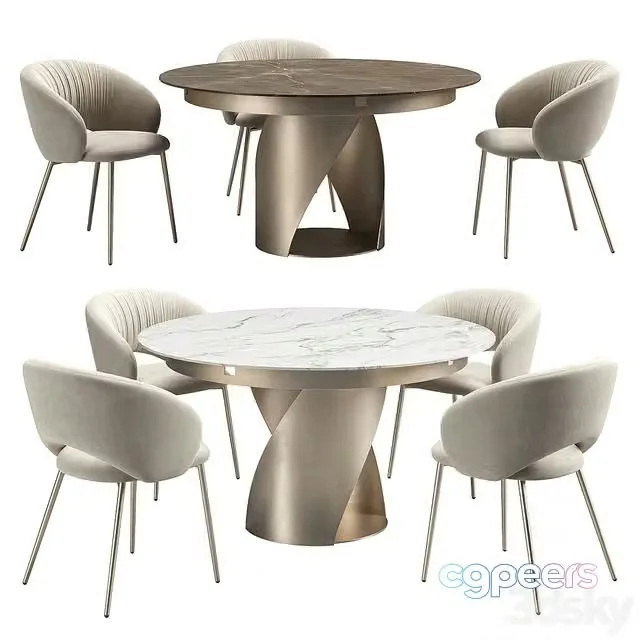 3ds Max Free – Calligaris Anime & Cyclone Dining Set