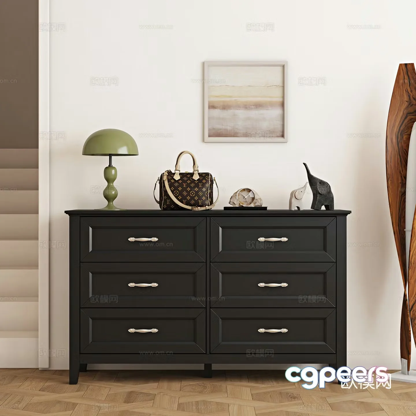 French entrance cabinet 3D model