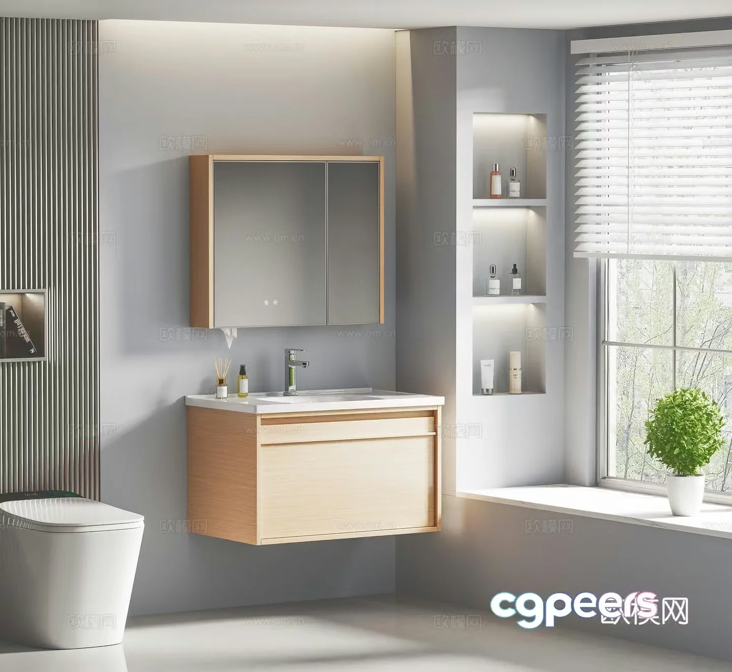 Simple bathroom cabinet bathroom 3d model