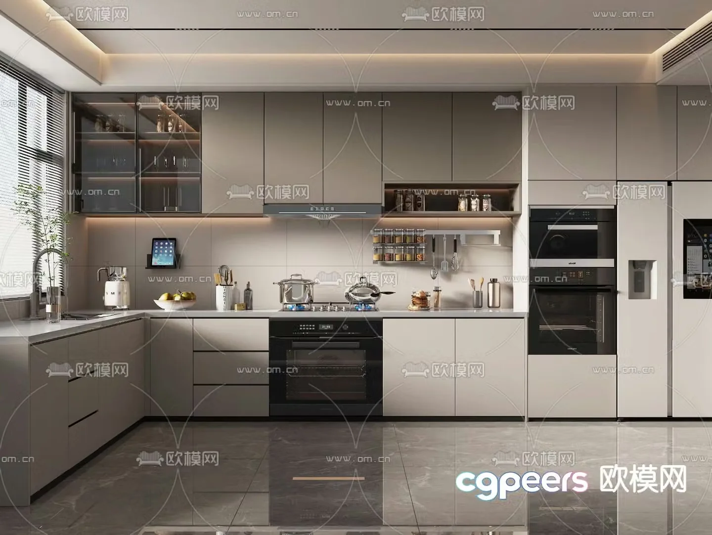 Modern kitchen cabinet 3d model