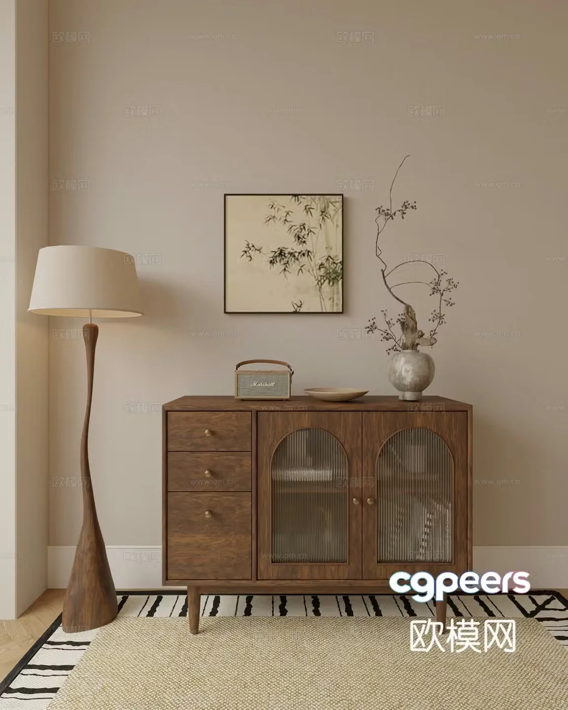 Nordic porch cabinet 3D model