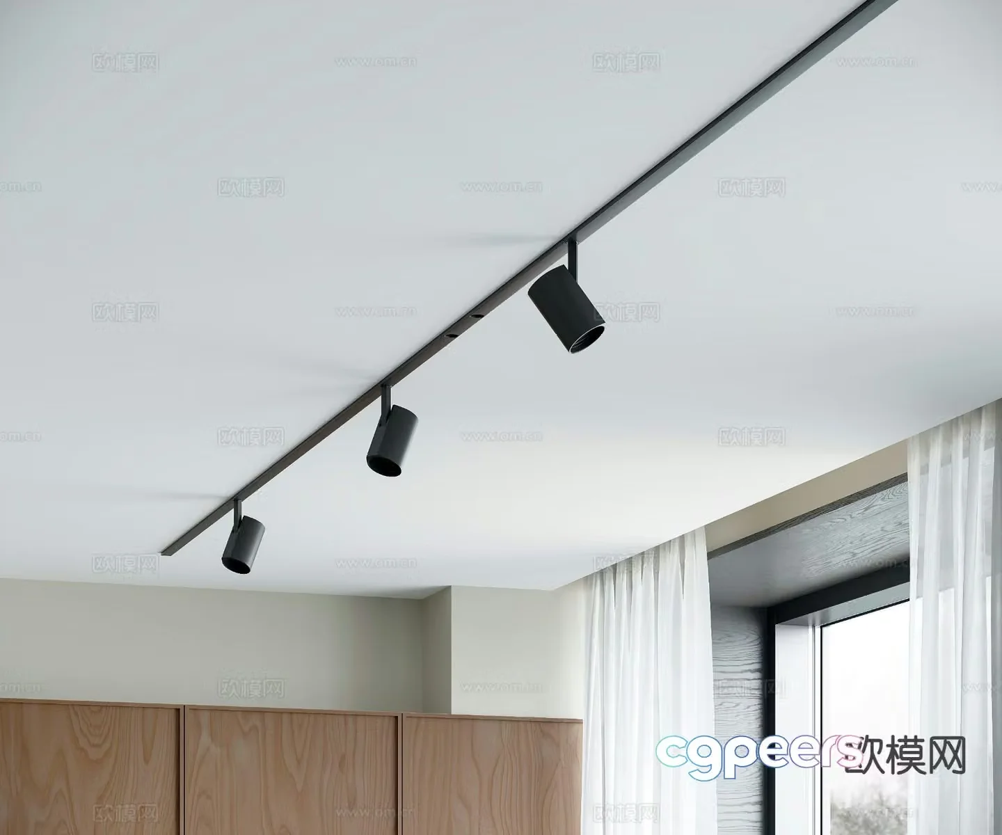 Modern surface mounted spotlight track spotlight 3d model