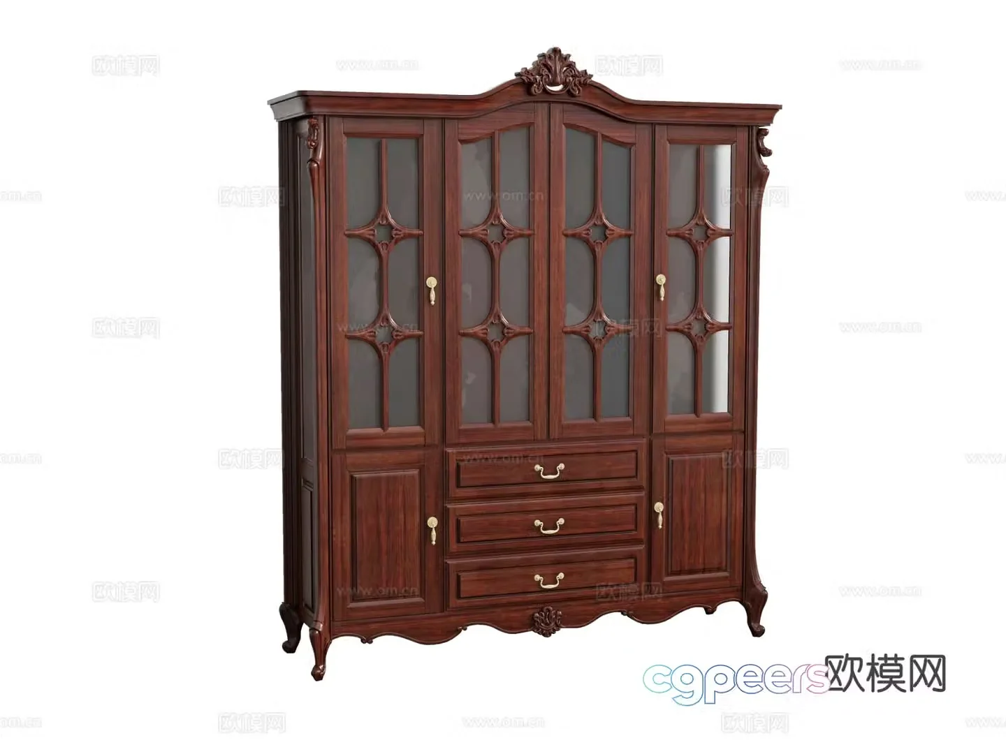 European wine cabinet 3D model