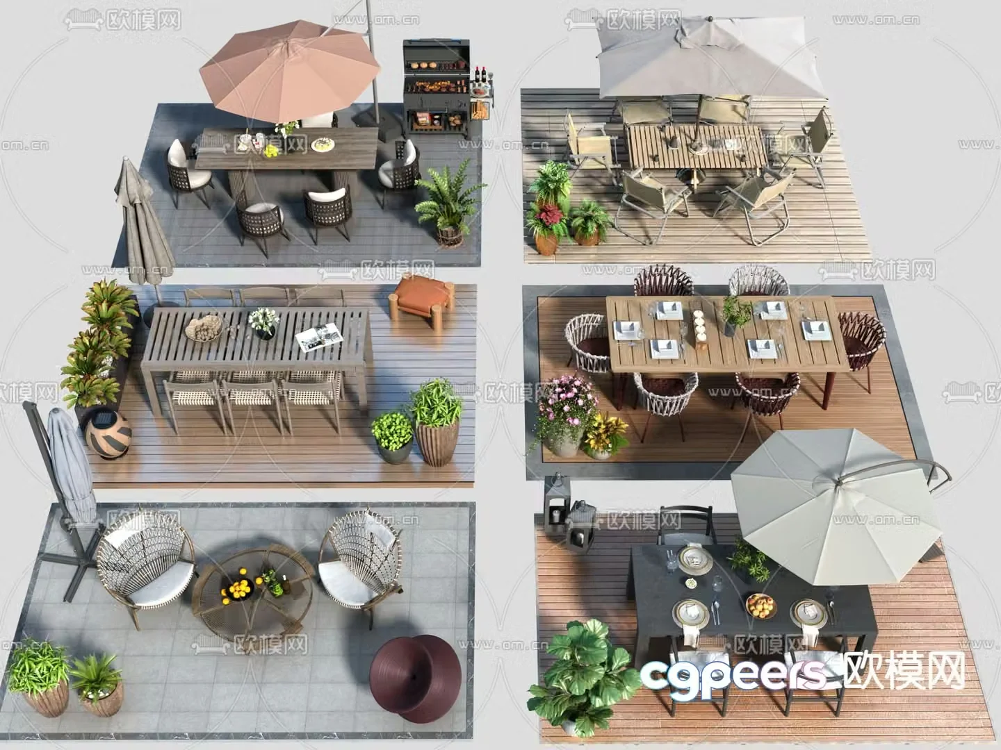 Commercial exterior restaurant exterior outdoor dining table and chairs 3D model