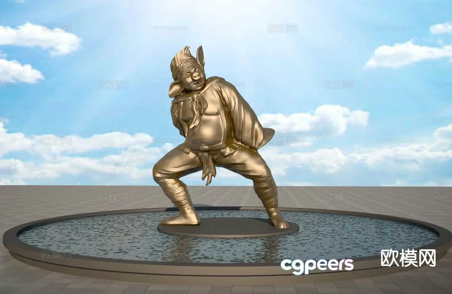 Zhu Bajie sculpture 3d model