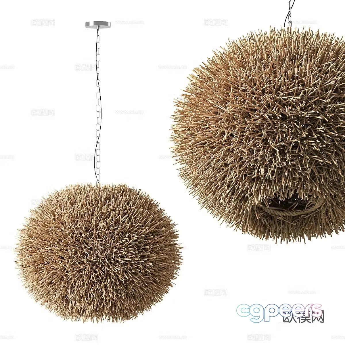 New Chinese style braided lamp Bird’s nest chandelier 3d model