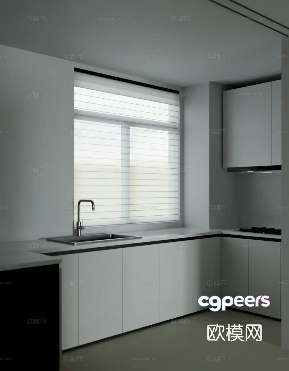 modern kitchen cabinet 3d model