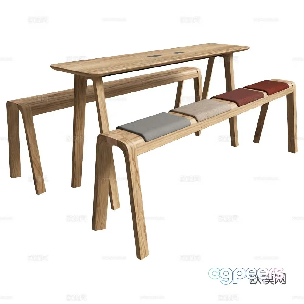 Modern outdoor table and chair 3d model