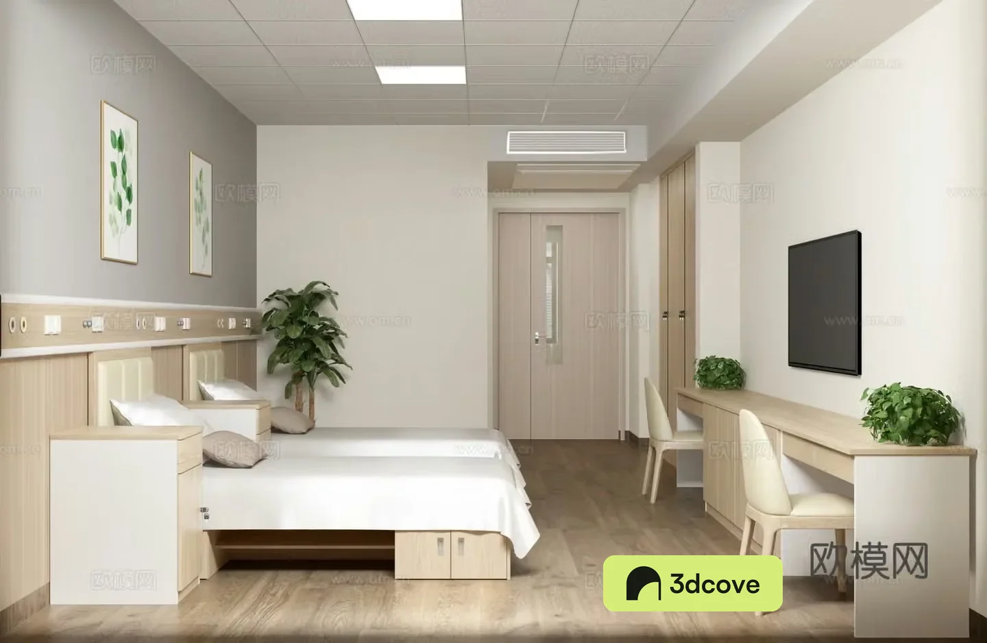 Modern nursing home double room