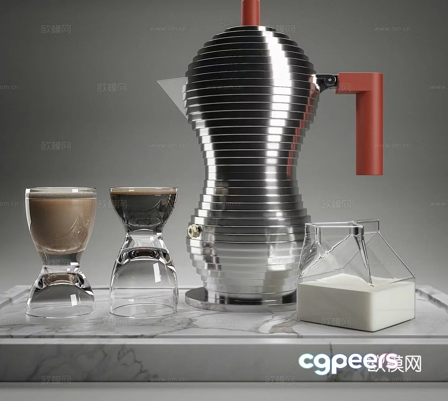 Coffee set coffee pot 3d model
