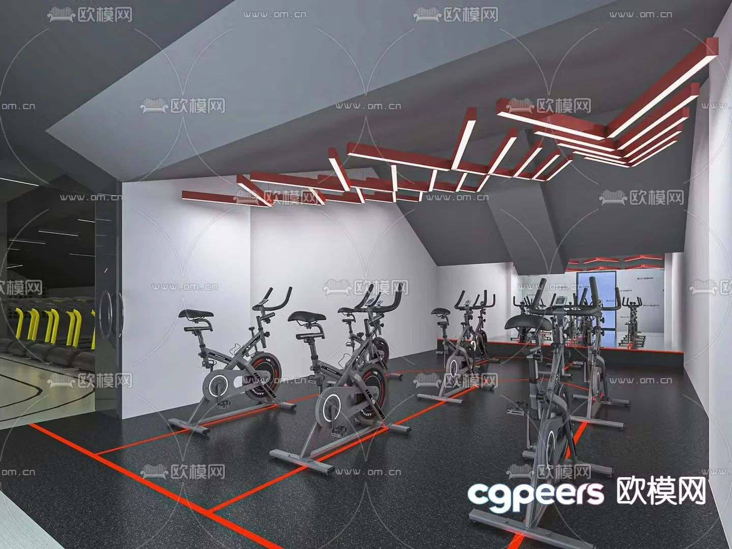 Modern gym 3d model