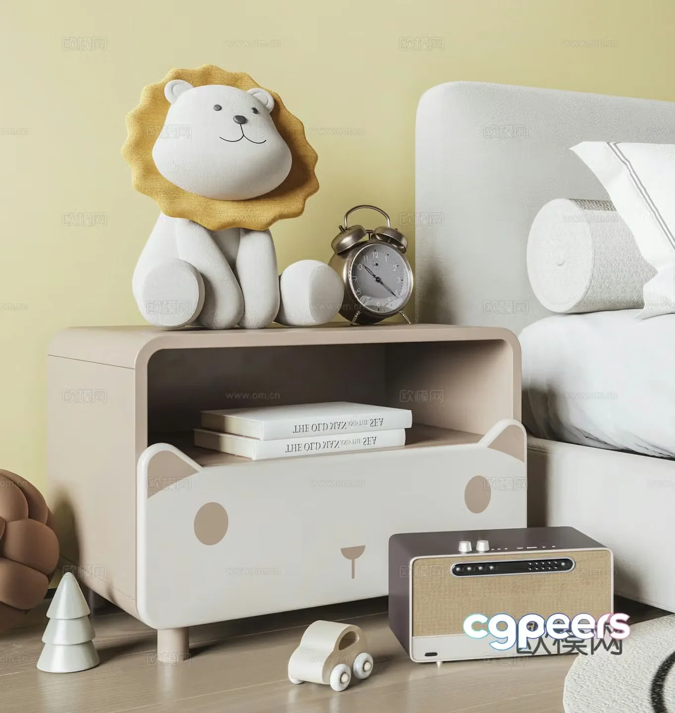 Modern bedside table 3d model
