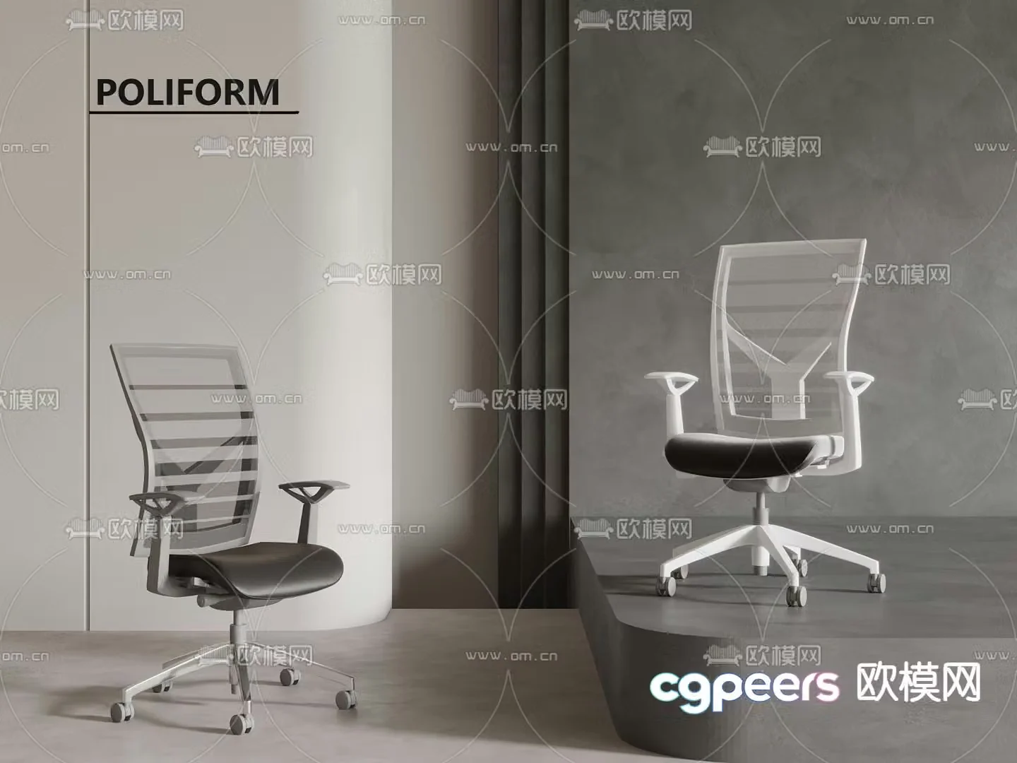 Office chair staff chair 3d model