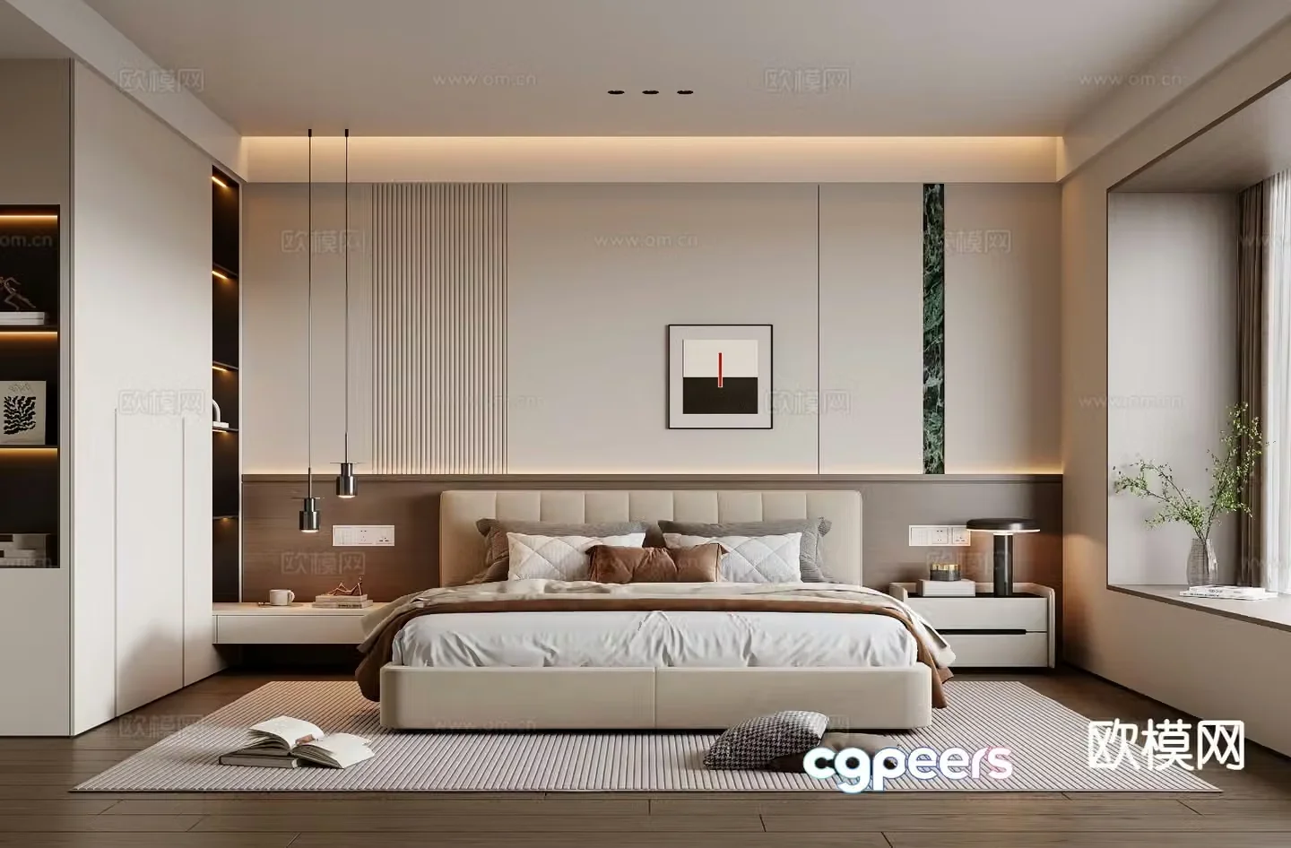 Modern bedroom master bedroom 3d model