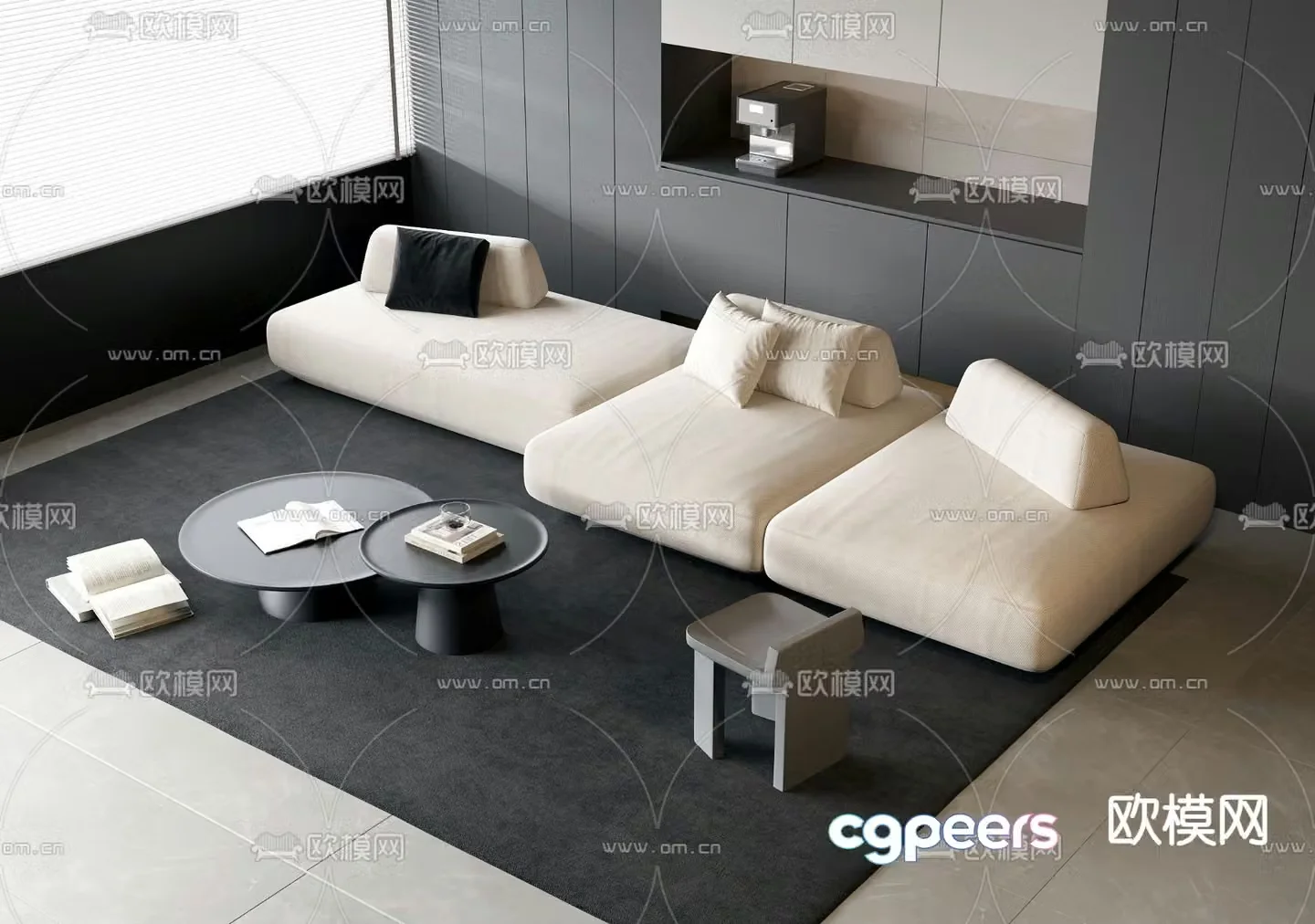 Modern sectional sofa 3d model