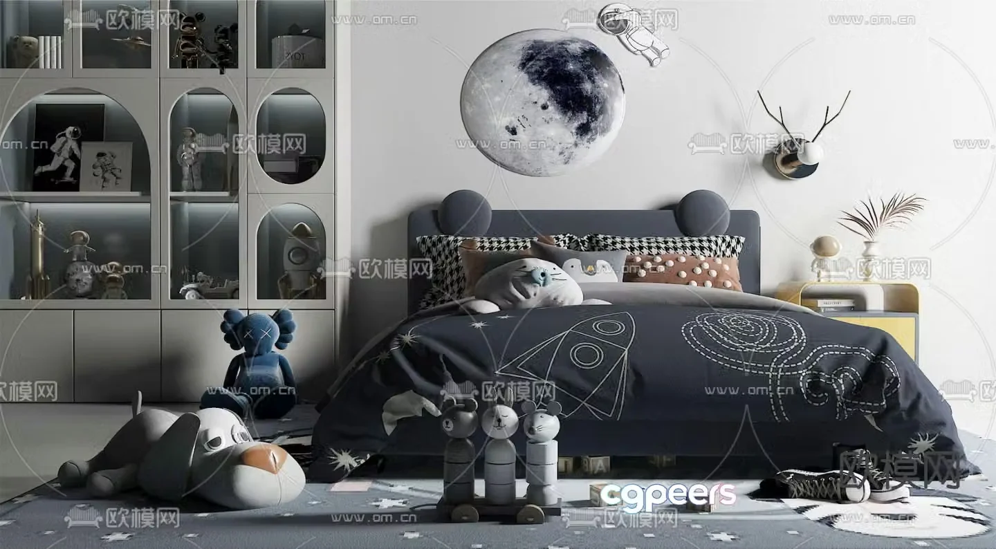 Modern children’s bed 3d model