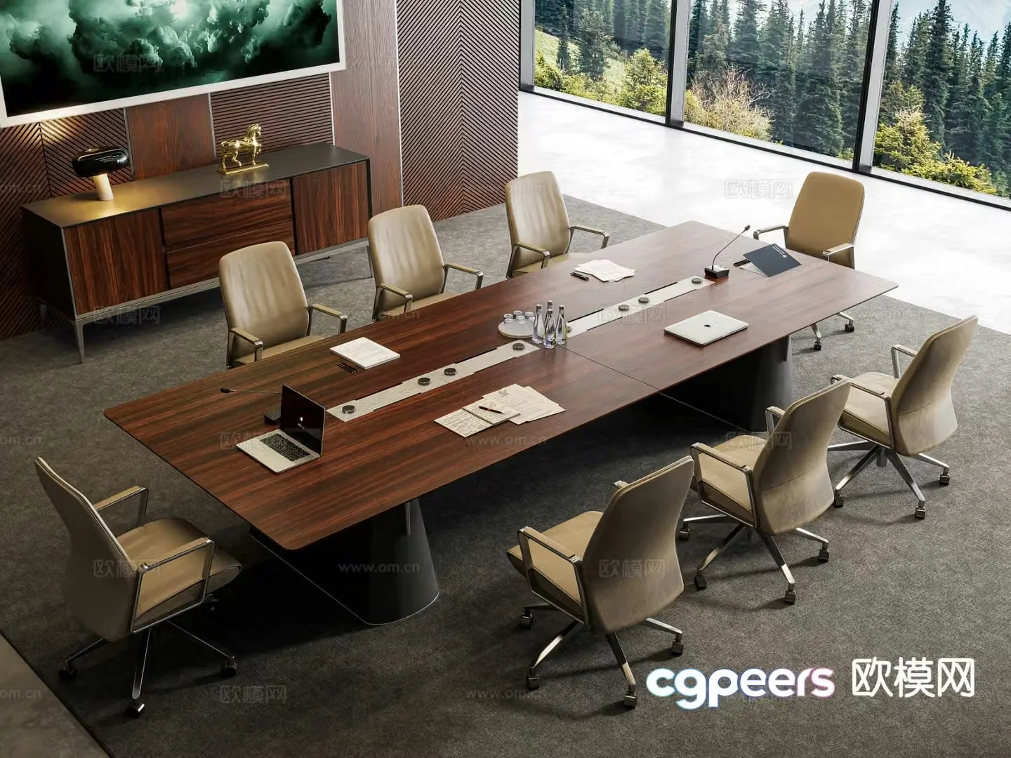 Modern conference table conference table 3d model