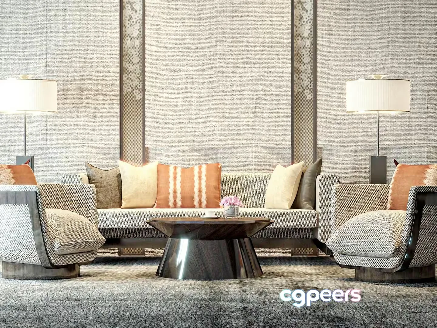 Modern Living Room 3D Model – 9651 – VRAY Render
