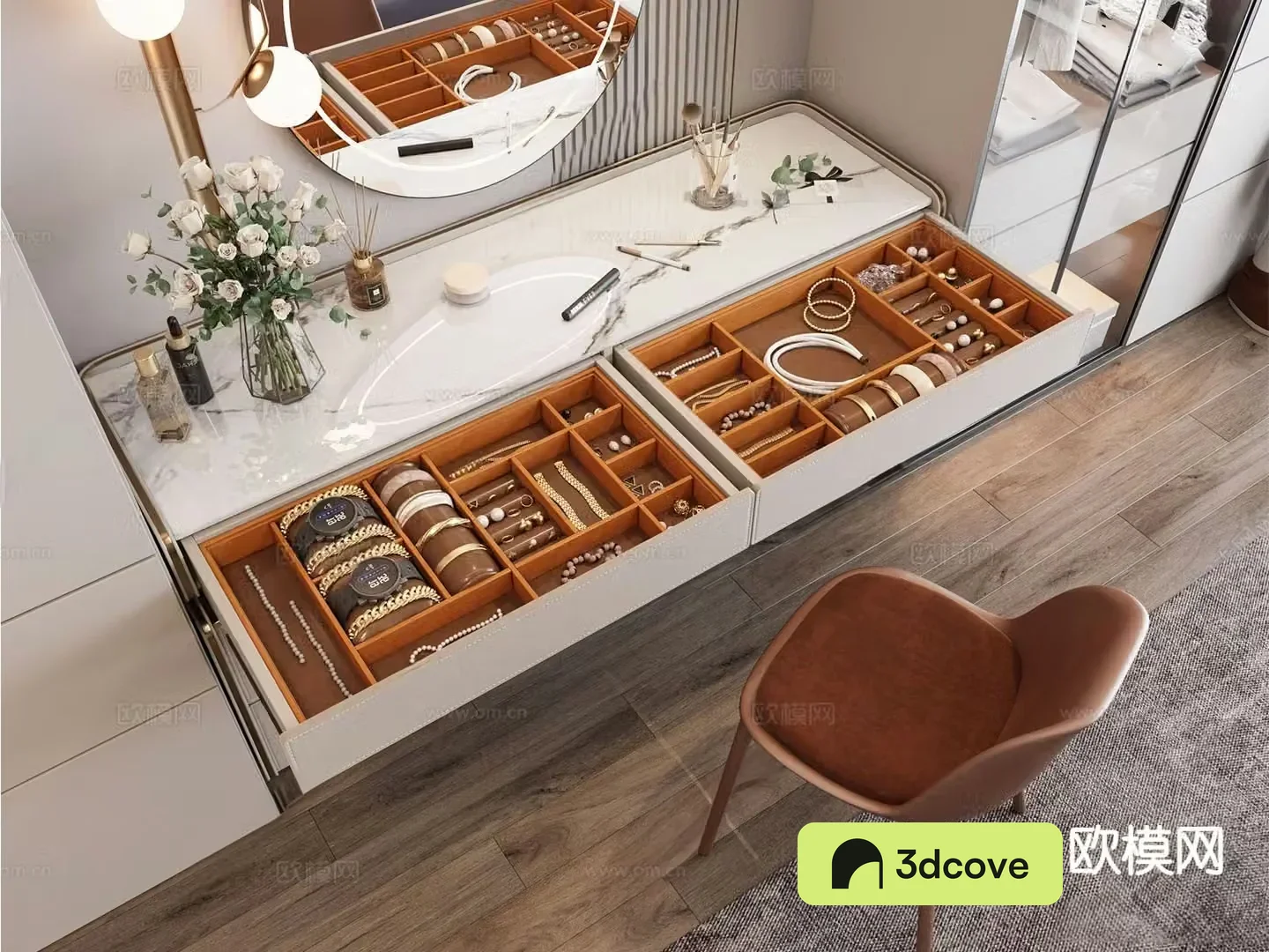 Light luxury jewelry cabinet dresser