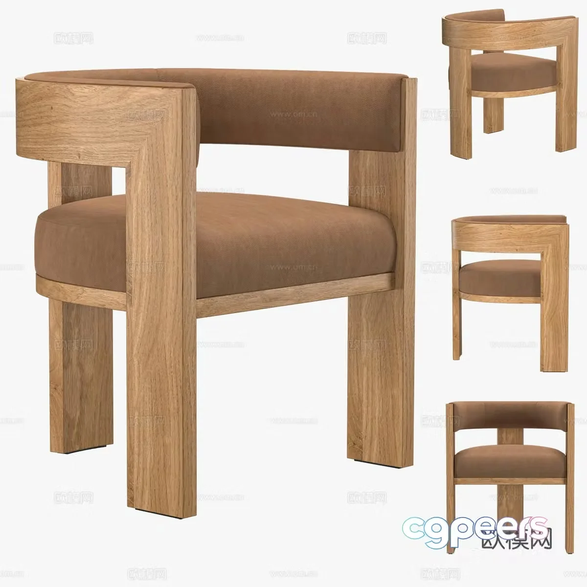 New Chinese style wavy leisure chair 3D model