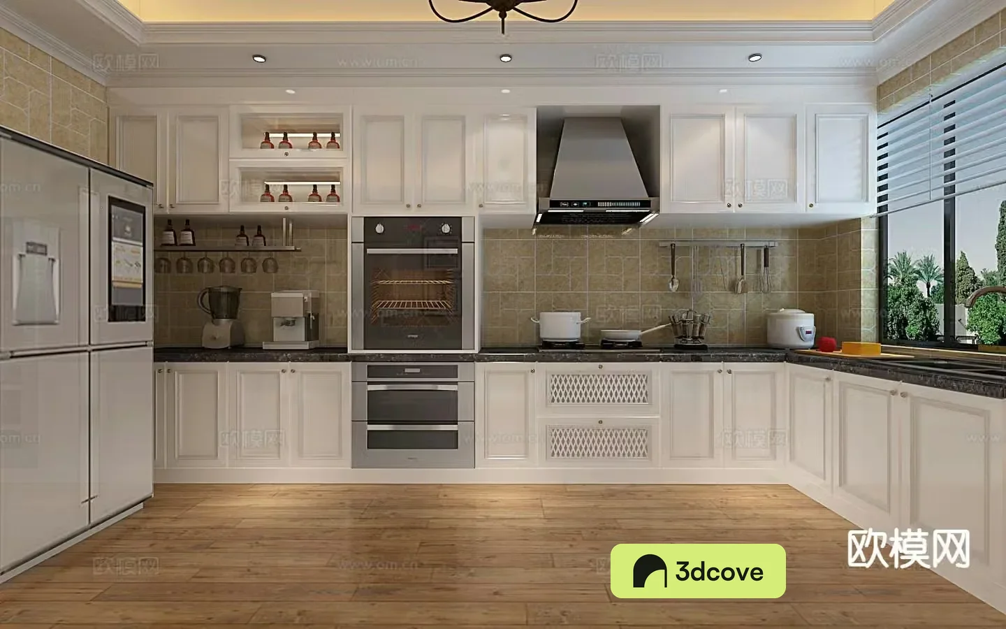 Simple European kitchen cabinet