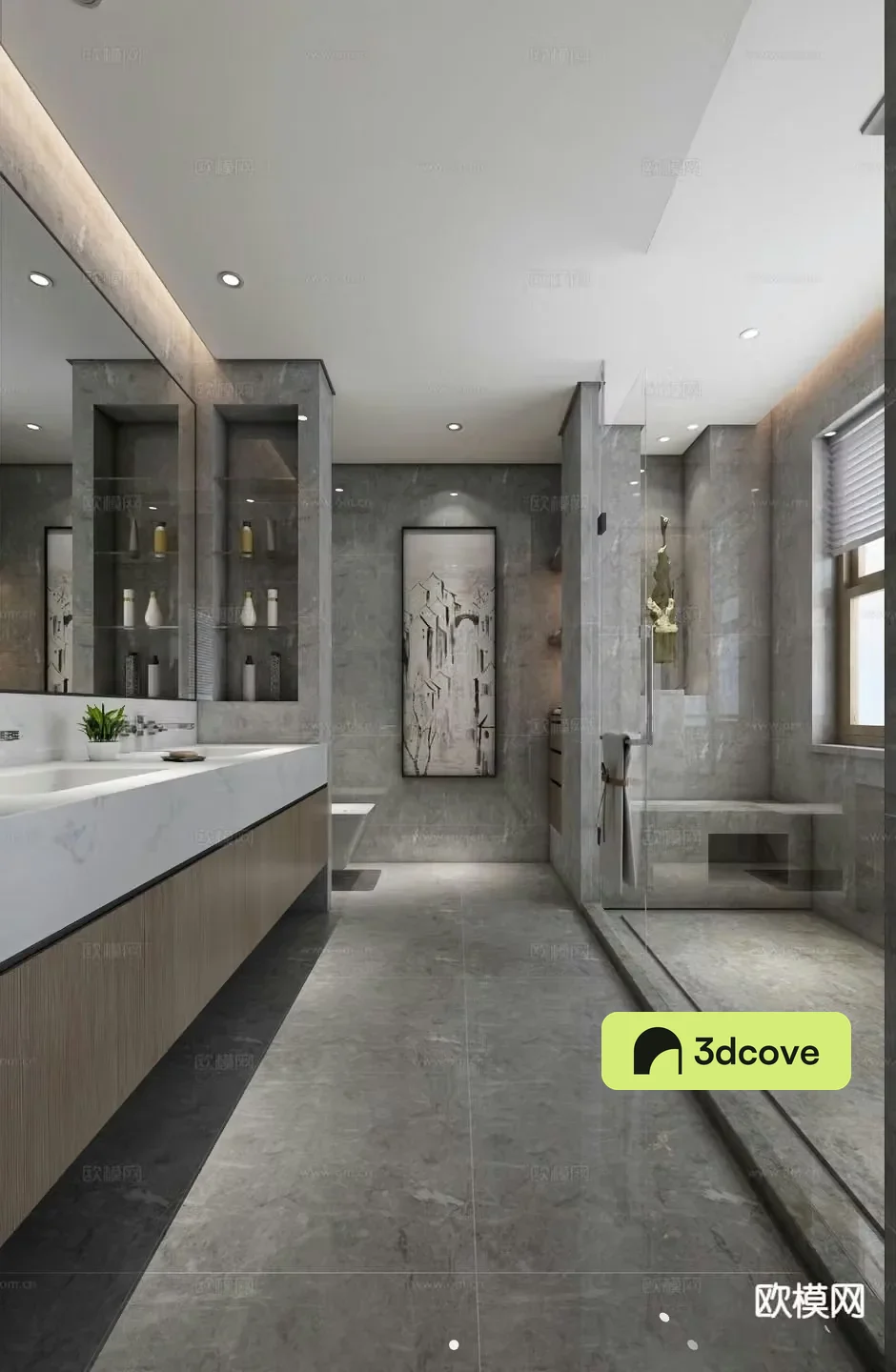 Modern villa master bathroom toilet bathroom