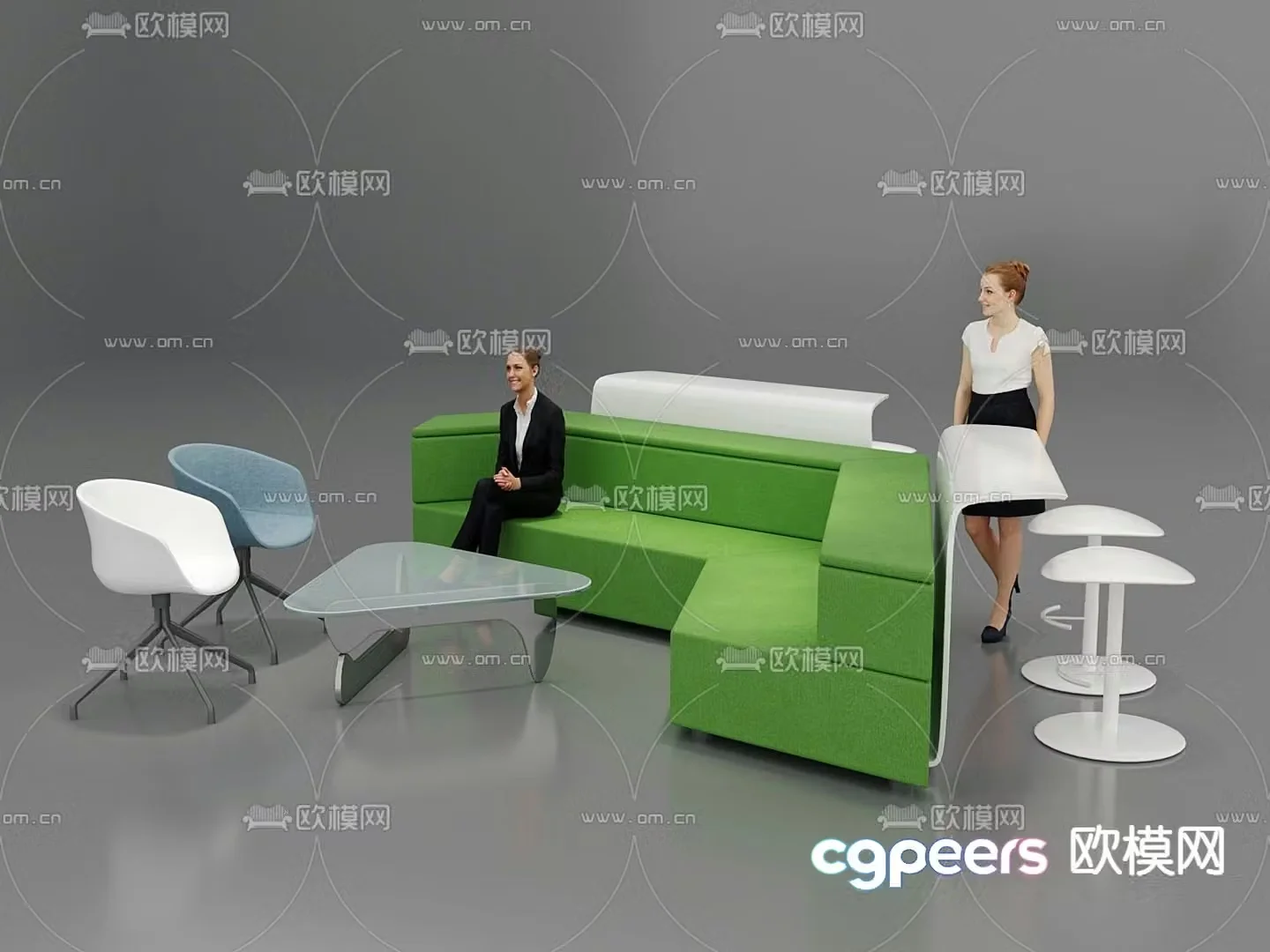 Office sofa lobby sofa 3d model