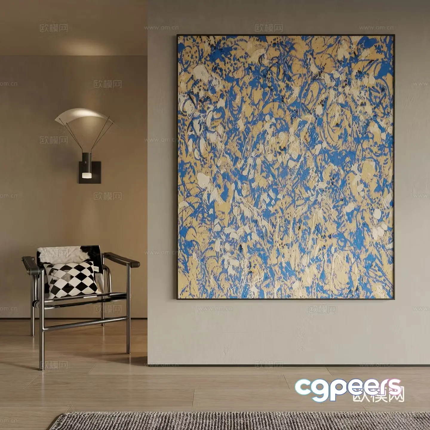 Modern decorative painting 3d model