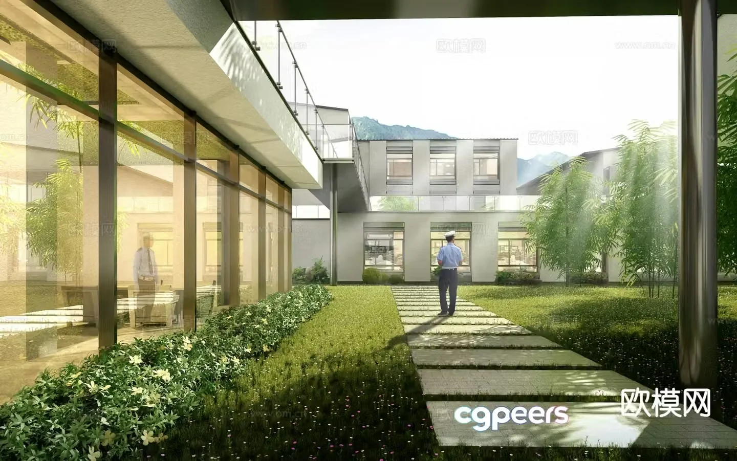 Modern courtyard landscape garden landscape 3d model