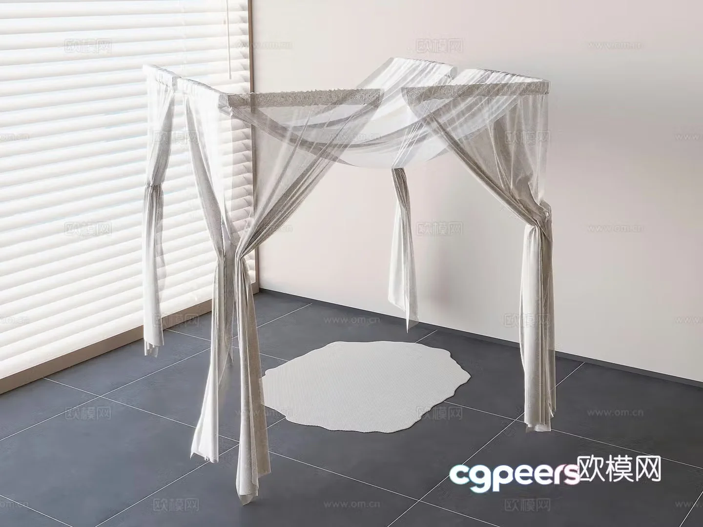 Modern curtain mosquito net bed curtain curtain 3d model