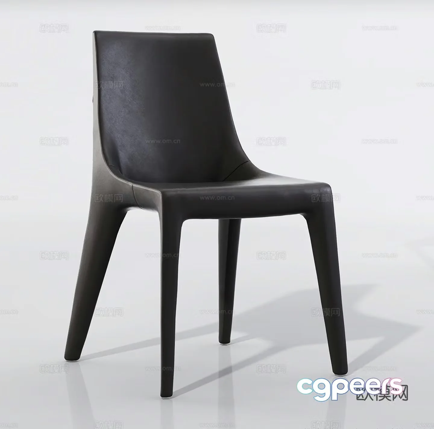 Nordic single chair dining chair leisure chair 3d model