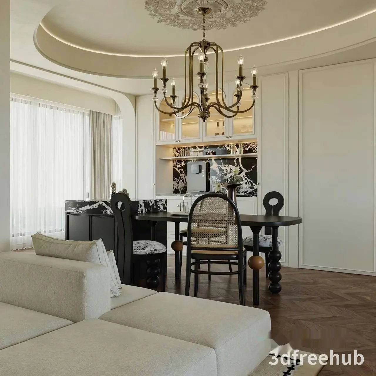 Modern Living Room 3D Model – 18940 – VRAY Render