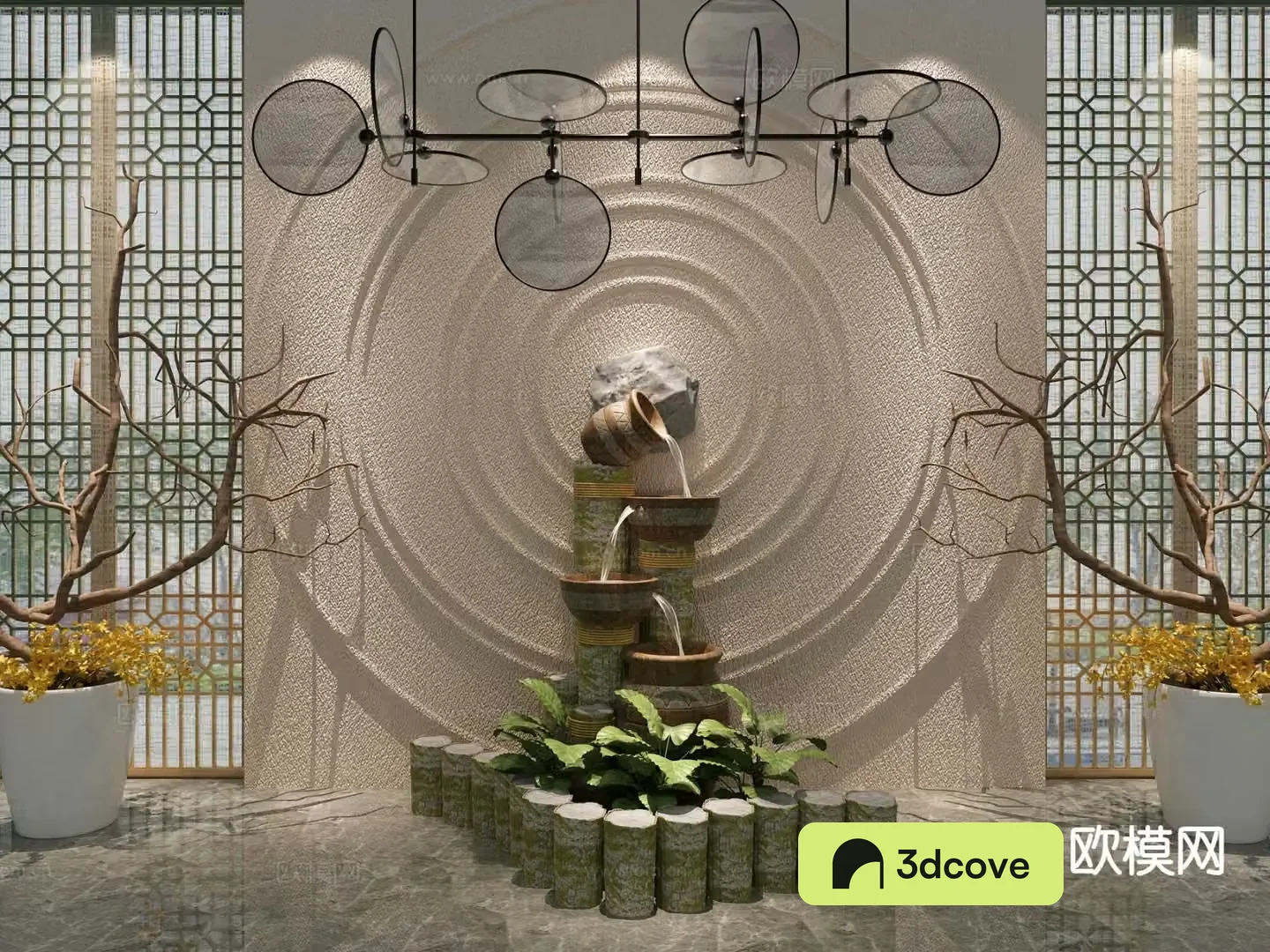 New Chinese style landscape sketch water bowl sketch