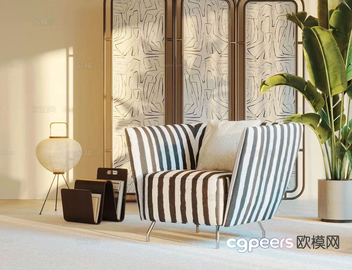 Modern single sofa 3d model