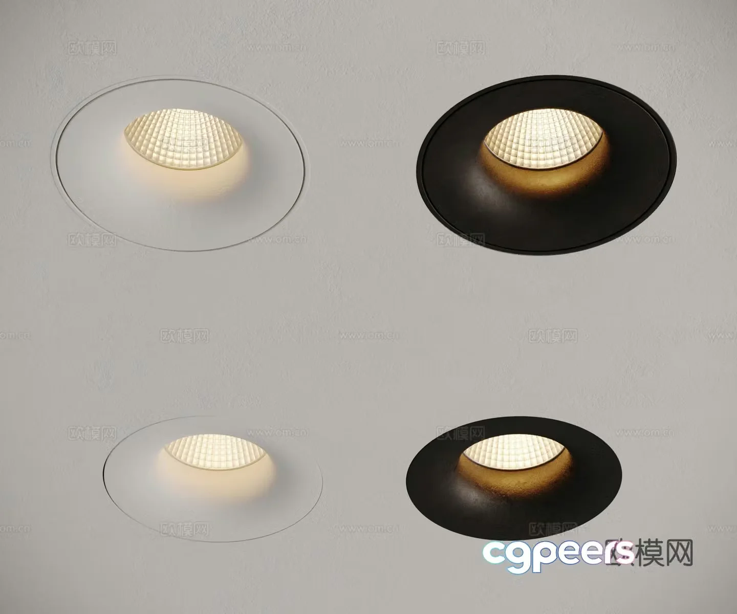 Modern minimalist downlight spotlight combination gypsum downlight frameless downlight 3d model