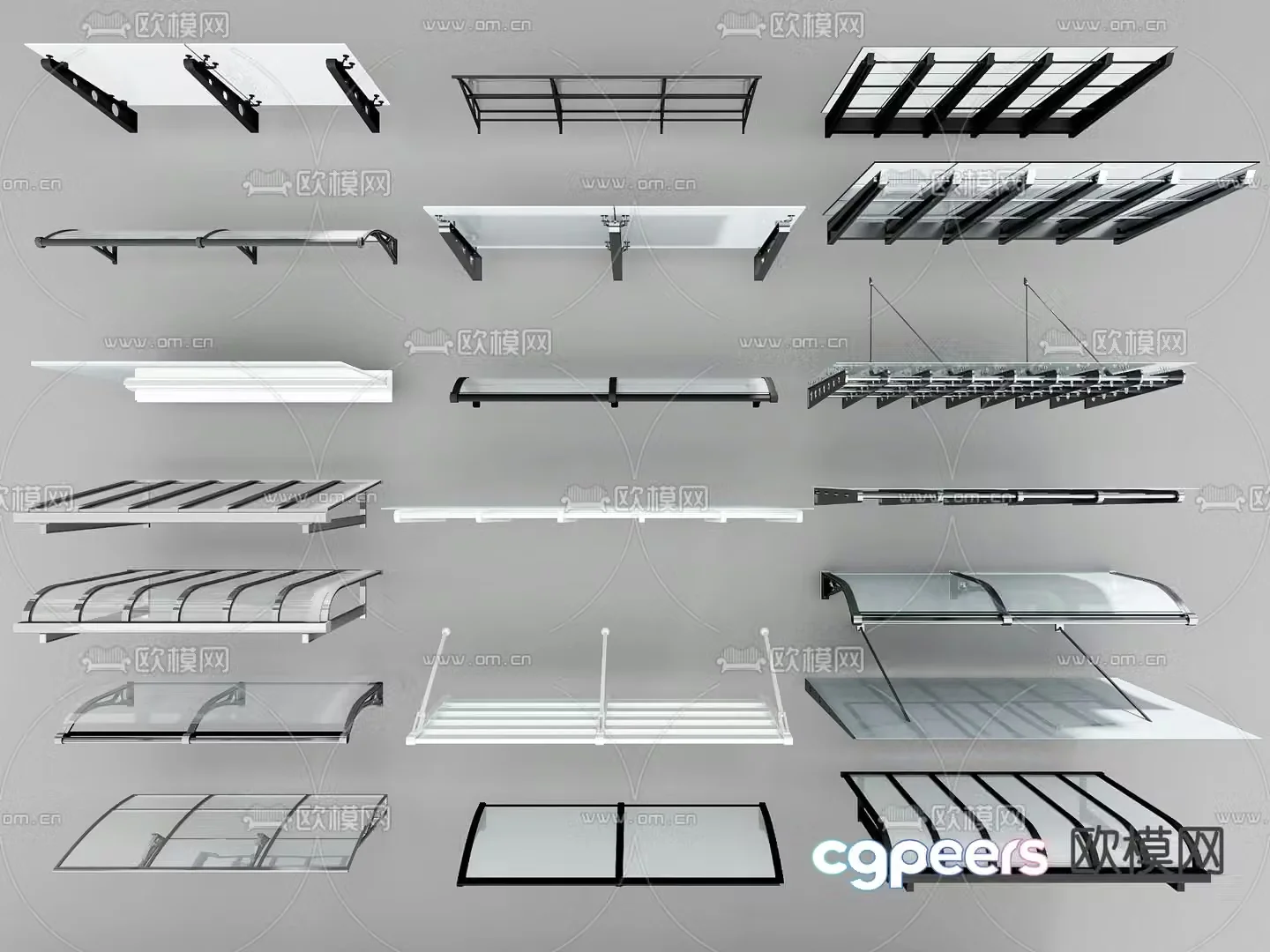Canopy Glass Canopy Glass Rain 3D Model