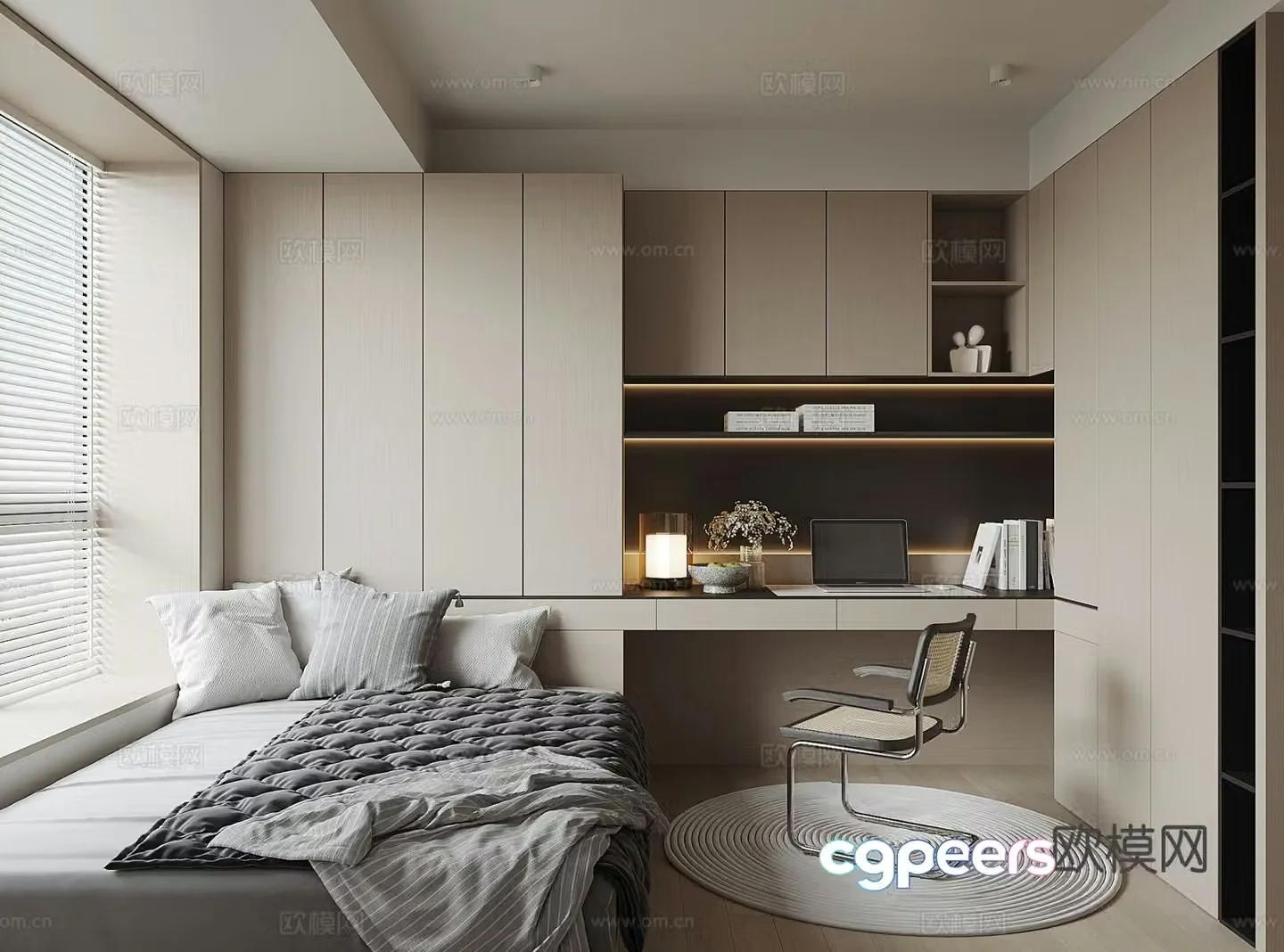 Modern tatami bedroom 3d model