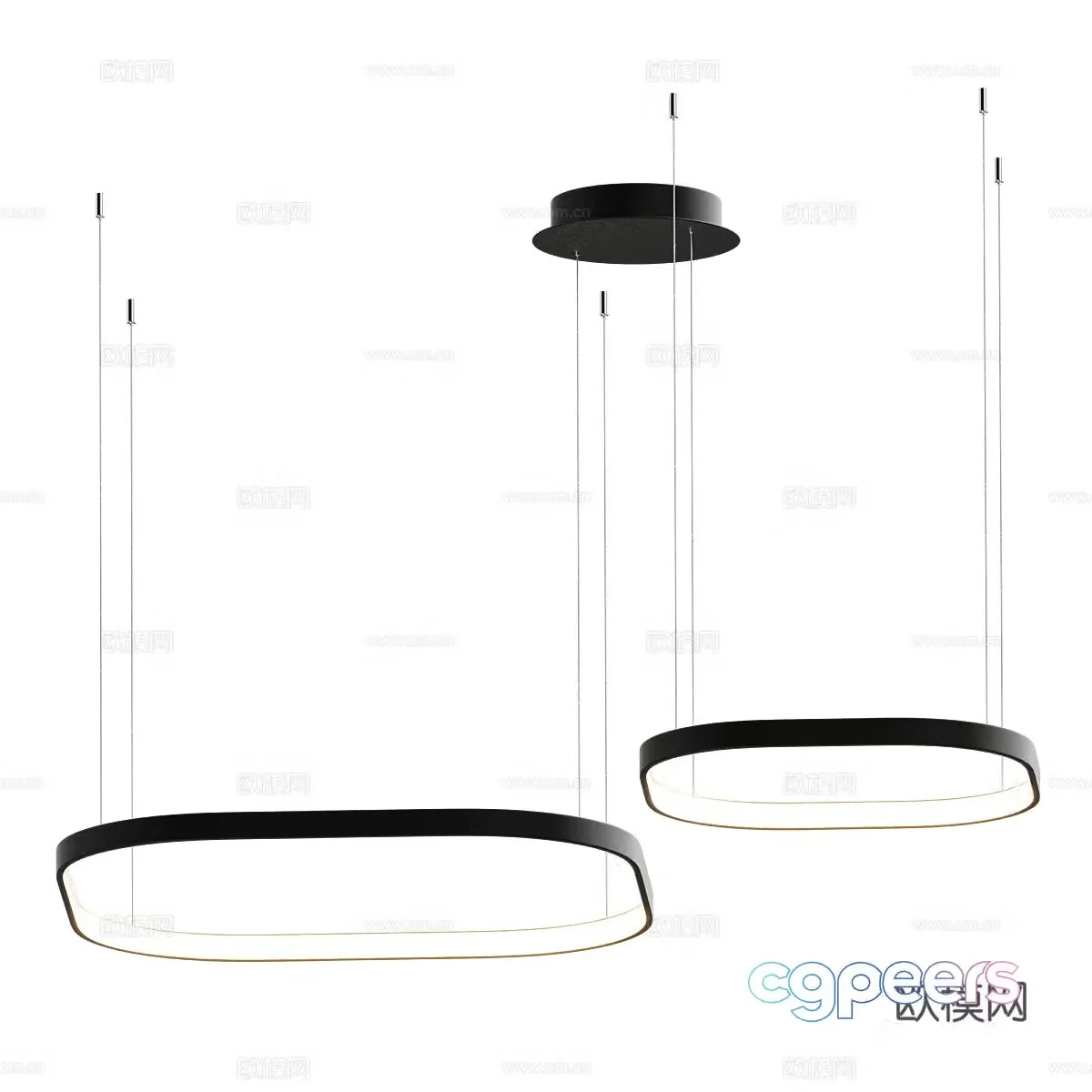 Modern minimalist chandelier 3d model
