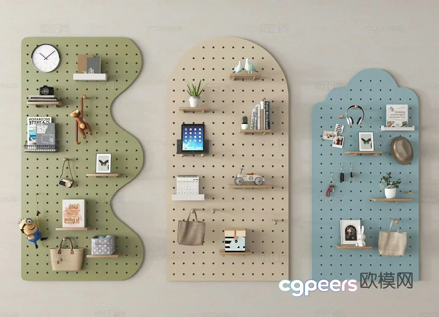 Hole board wall decoration hanging decoration shelf 3D model